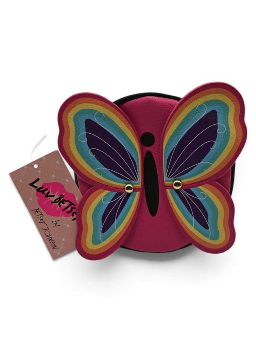 Luv Betsey by Betsey Johnson Butterfly Coin Purse Wristlet Hot Pink NWT